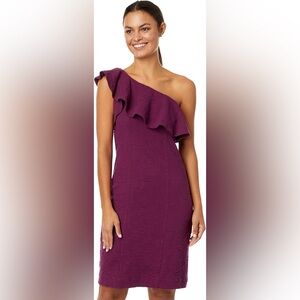 NWT Lily Pulitzer Purple One-Shoulder Dress, Size 12